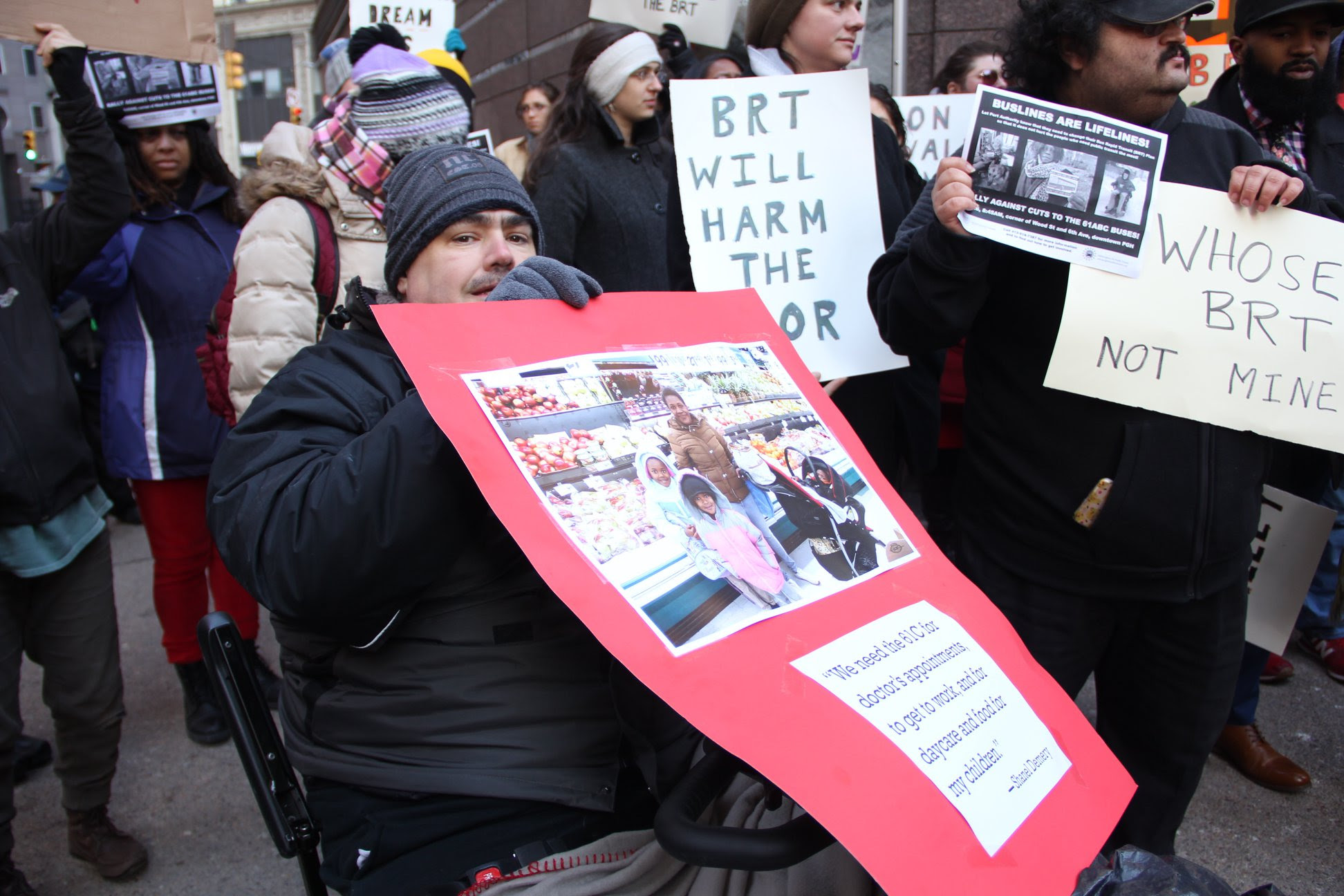 Not My BRT! Riders gather outside PAAC board meeting to oppose Mon Valley service cuts!