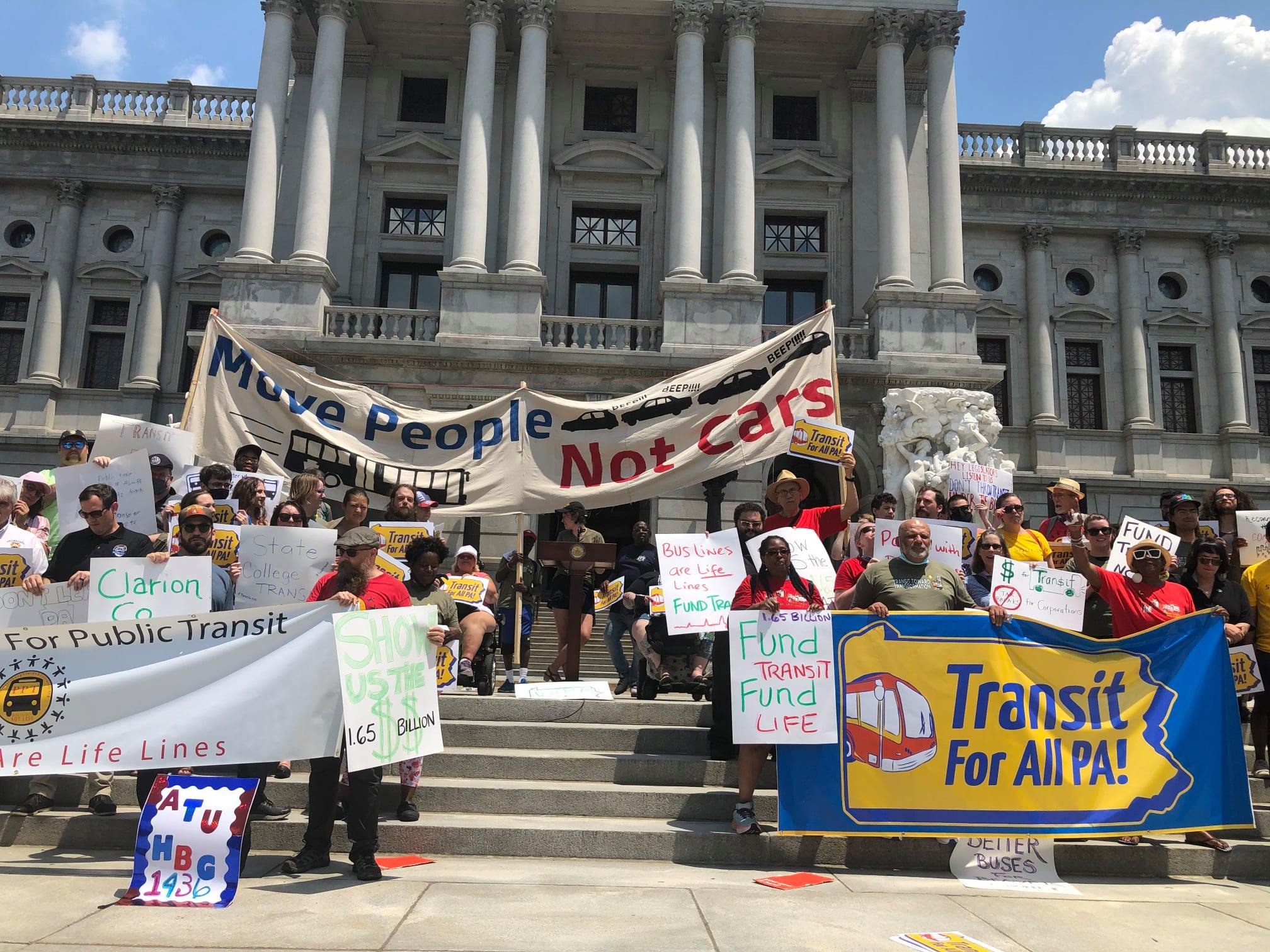 Transit for All PA! Campaign Kicks-off With a 100 Transit Riders & Workers Rally in Harrisburg
